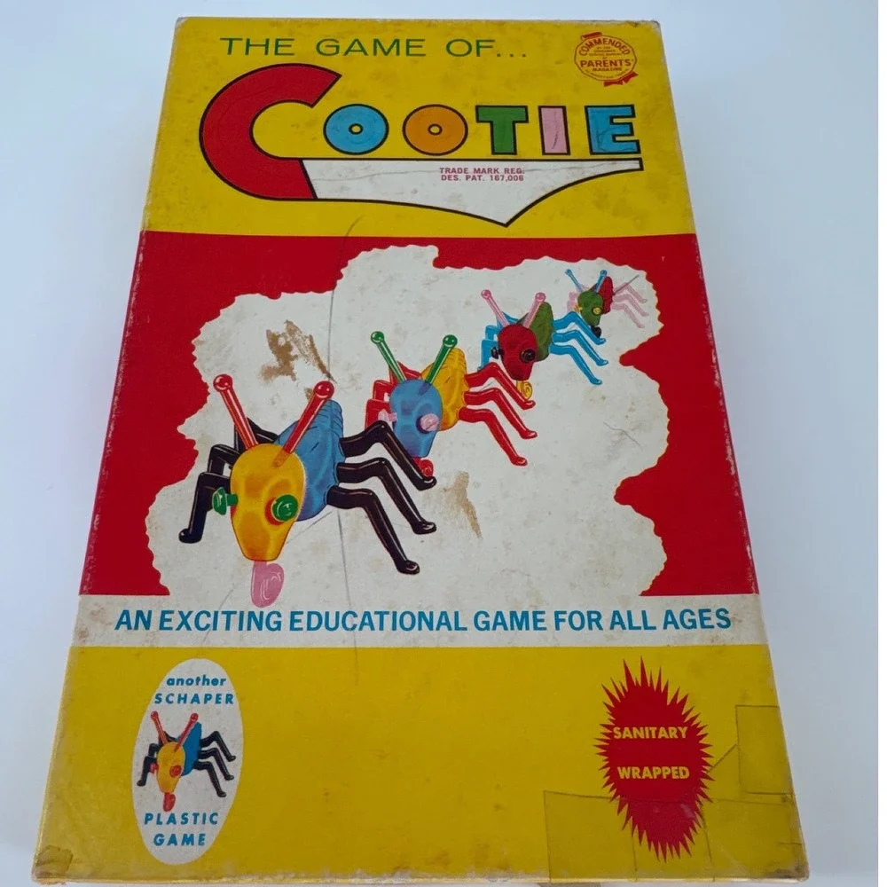 Schaper 1949 Cootie Kids Vintage Board Game Multicolor  Retro Plastic Toy